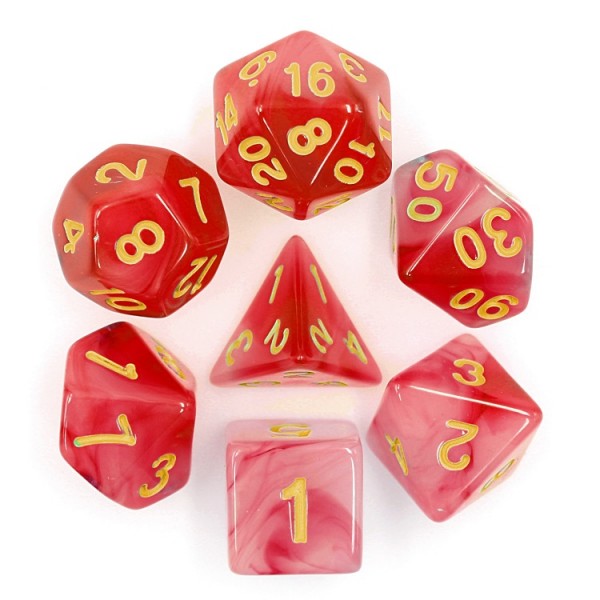 Red Milky Dice - Game On Color Blend Dice Set
