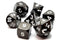 Halfling Forged: Electric Black - Old School 7 Piece RPG Metal Dice Set