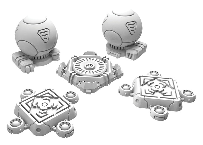 Monsterpocalypse City Assets 3 (White Metal)