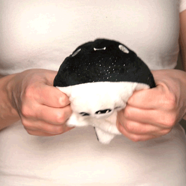Black and White Sparkle Bat - Reversible Mini Plush
