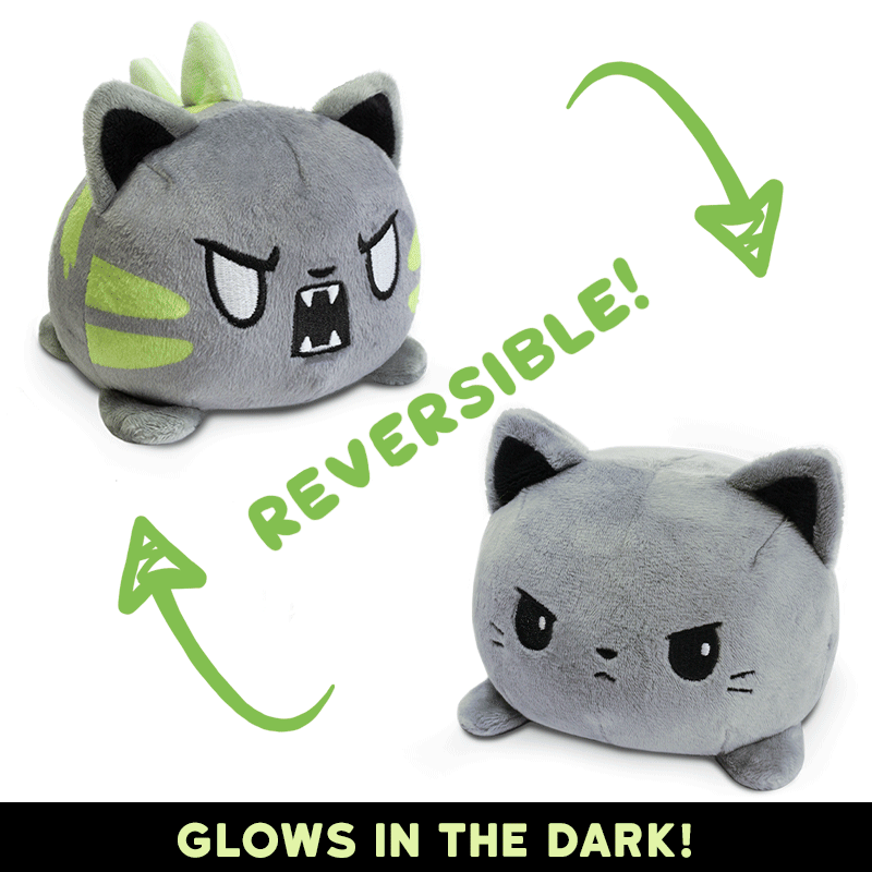 Gray Glow in the Dark Catzilla - Reversible Mini Plush