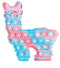 Cotton Candy Marble Pink Blue Alpaca Llama - Pop It Bubble Fidget Toy