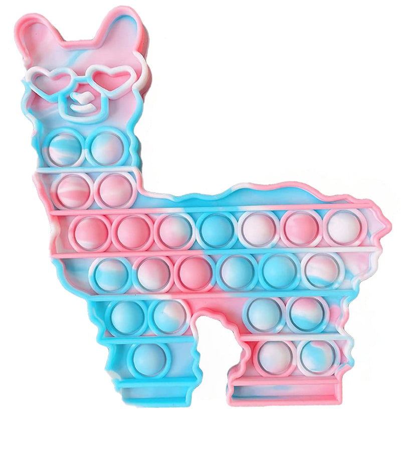 Cotton Candy Marble Pink Blue Alpaca Llama - Pop It Bubble Fidget Toy