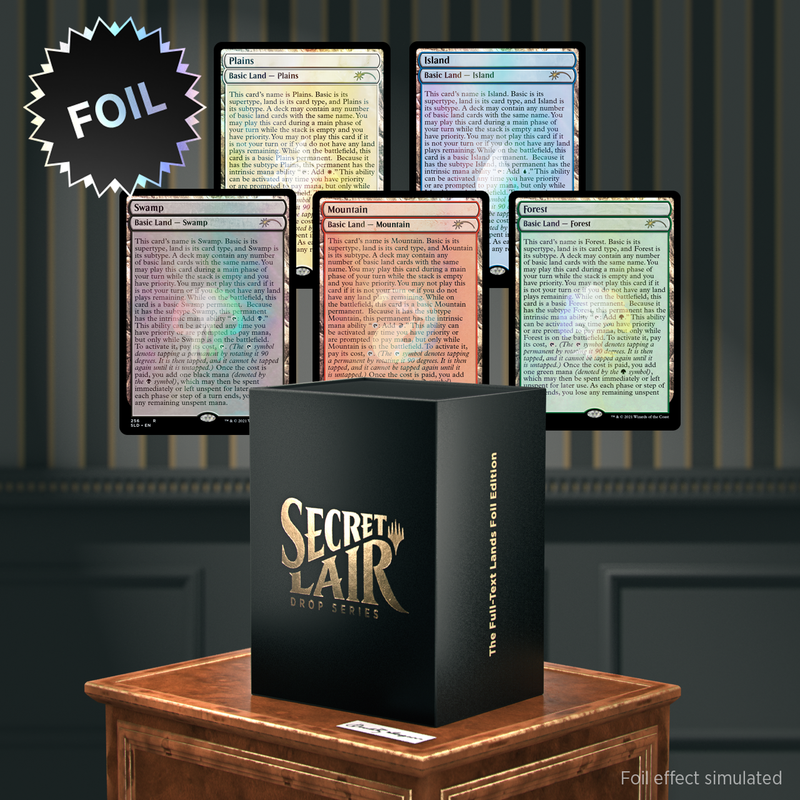 Magic the Gathering Secret Lair The Full-Text Lands Foil Edition