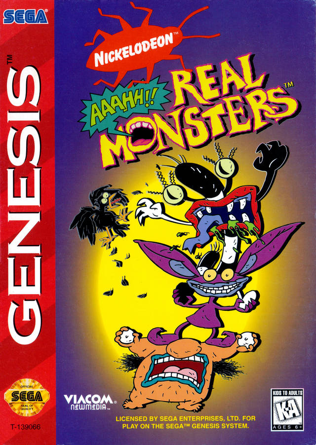 Aaah Real Monsters Sega Front Cover