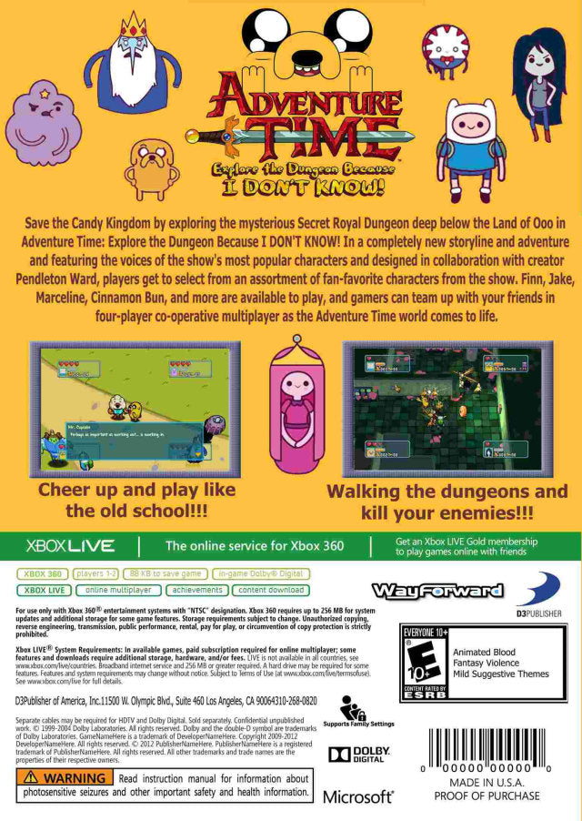 Adventure Time: Explore the Dungeon Because I DON'T KNOW! - Xbox 360 Pre-Played