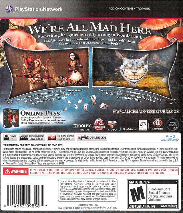 Alice Madness Returns Back Cover