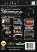 Aliens 3 Back Cover - Sega Genesis Pre-Played