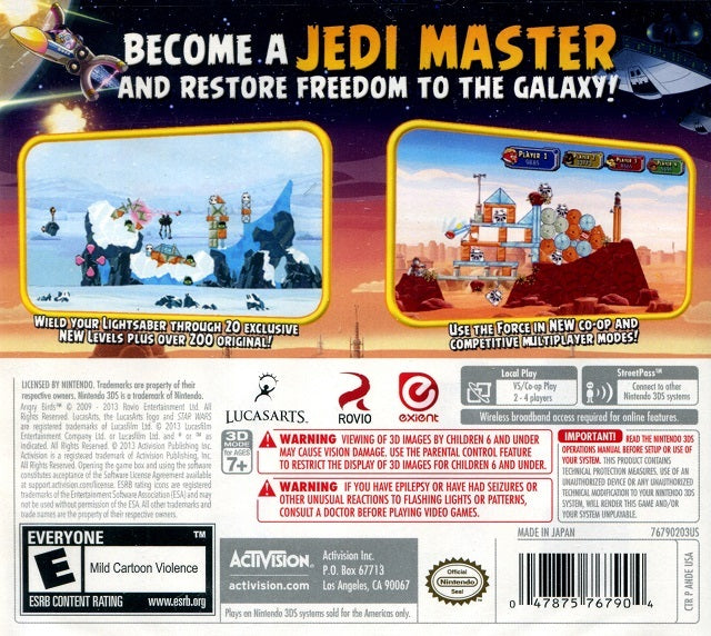 Angry Birds Star Wars Nintendo 3DS Back Cover
