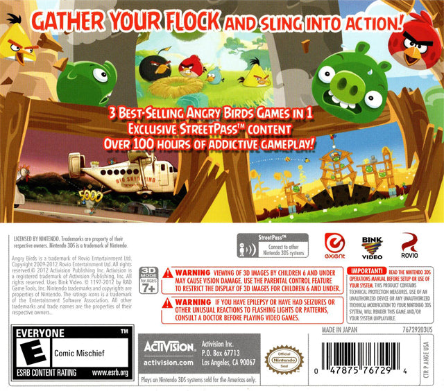 Angry Birds Trilogy Nintendo 3DS Back Cover