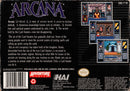 Arcana Super Nintendo Back Cover