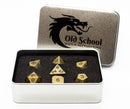 Dwarven Forged: Archaic Gold - Old School 7 Piece RPG Metal Dice Set