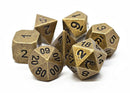 Dwarven Forged: Archaic Gold - Old School 7 Piece RPG Metal Dice Set