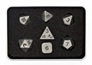Dwarven Forged: Archaic Silver - Old School 7 Piece RPG Metal Dice Set
