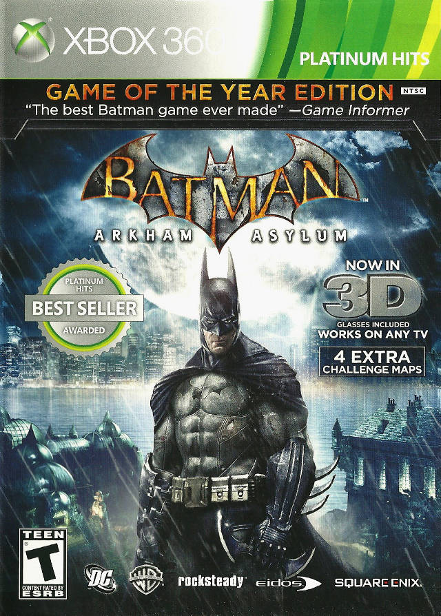 Batman Arkham Asylum Game of the Year Xbox 360 Front Cover