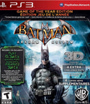 Batman Arkham Asylum Game of the Year Playstation 3 Front Cover