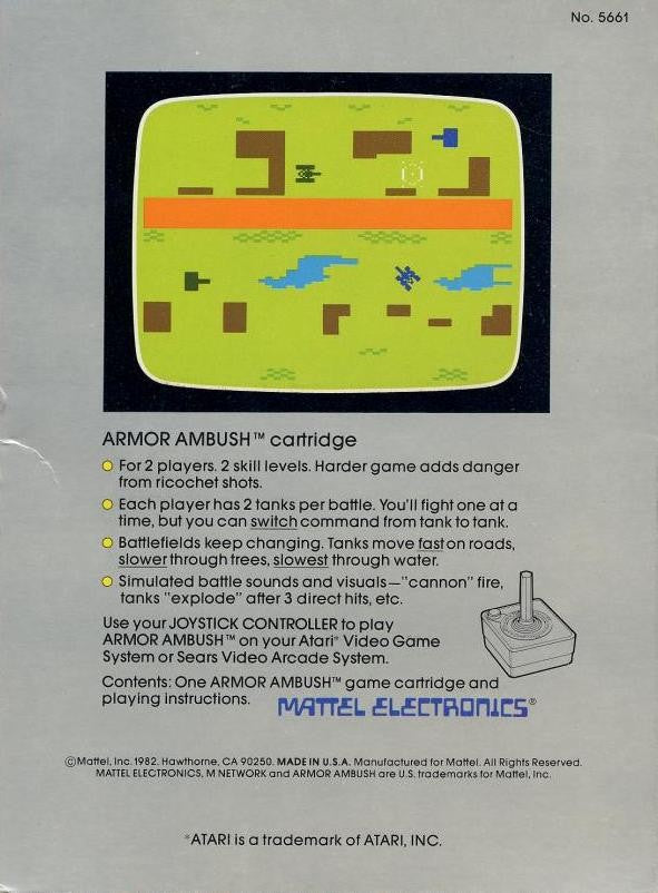 Armor Ambush Atari Back Cover