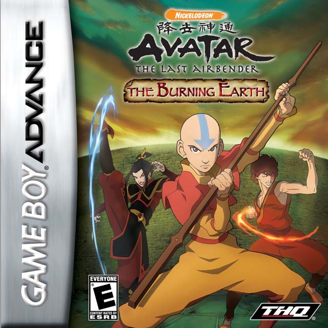 Avatar the Last Airbender The Burning Earth Nintendo Gameboy Advance Front Cover