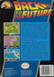 Back to the Future NES Back Cover
