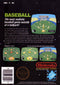Baseball Nintendo Entertainment System NES Back Cover