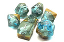 Infused Beach Party - Sunken Treasure - Old School 7 Piece RPG Dice Set