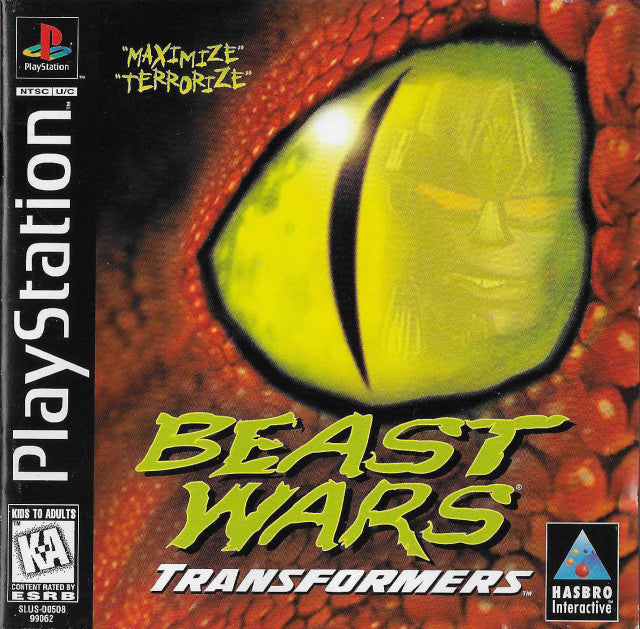 Beast Wars Transformers Playstation 1 Front Cover