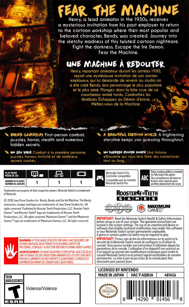 Bendy and the Ink Machine Back Cover