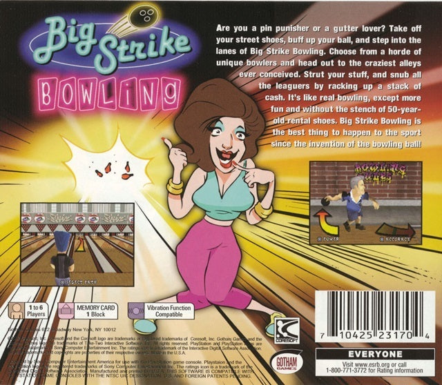 Big Strike Bowling Playstation 1 Back Cover