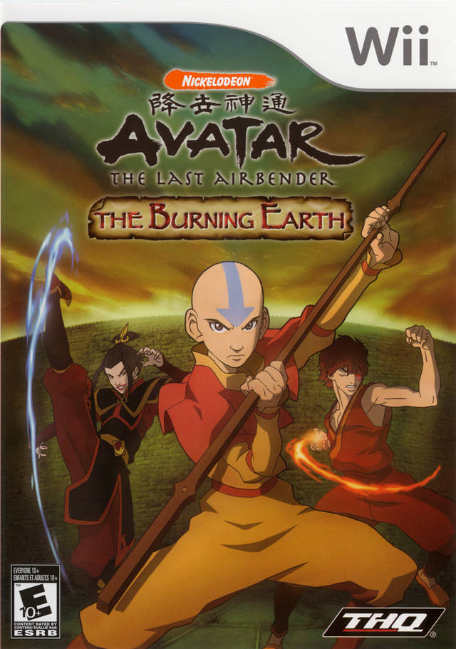 Avatar the Last Airbender The Burning Earth Nintendo Wii Front Cover