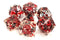 Infused: Red Butterfly with Black - Old School 7 Piece RPG Dice Set