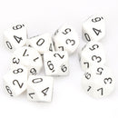 Chessex Opaque Poly D10 White/Black (10)