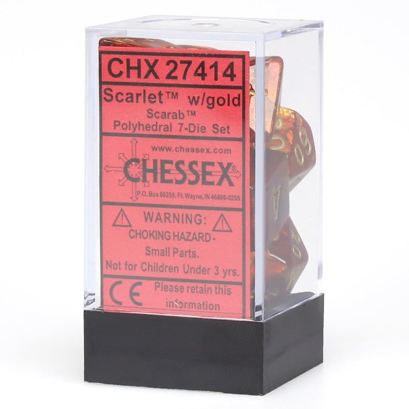 Chessex Dm4 Scarab Poly Scarlet/Gold (7)