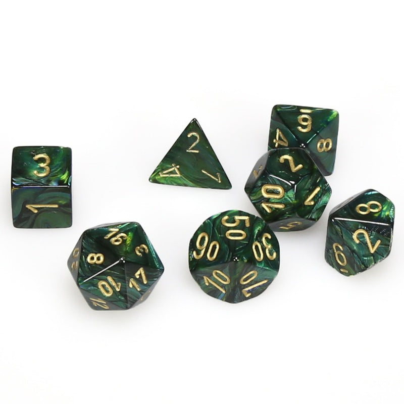 Chessex Scarab Poly Jade/Gold (7)
