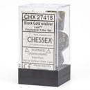 Chessex Dm4 Leaf Poly Black/Gold/Silver (7)