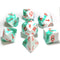 Chessex Lab Dice 3 Gemini Poly Mint Green/White/Orange (7)
