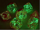 Lab Dice Wave 4 gemini Polyhedral Clear Pink Luminary Dice Set