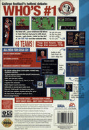 Bill Walsh College Football Sega CD Back Cover Pre-Played