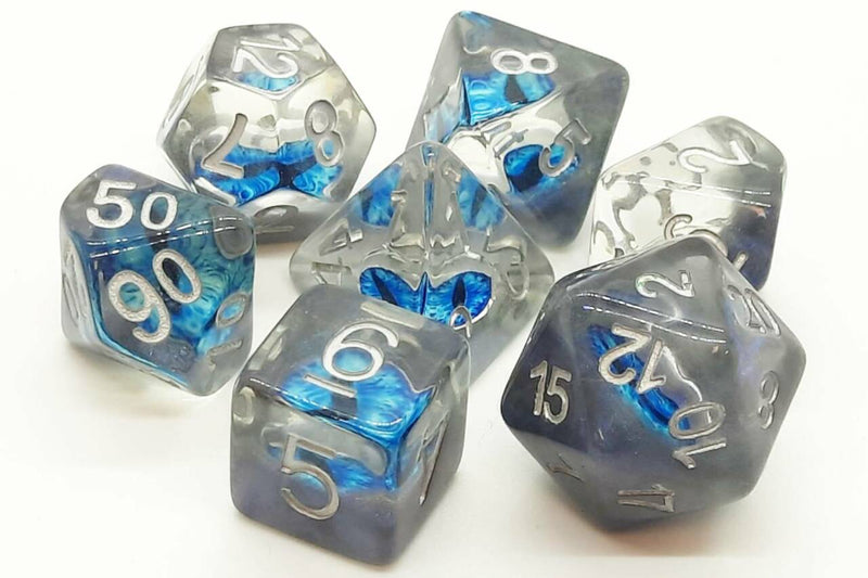 Dragons Eye Dice: Blue - Old School 7 Piece RPG Dice Set