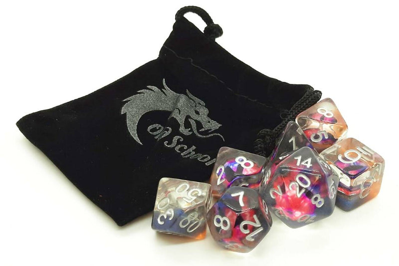 Dragons Eye Dice: Skeletal - Old School 7 Piece RPG Dice Set