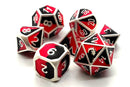 Dragon Forged: Platinum Black & Red - Old School 7 Piece RPG Metal Dice Set