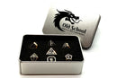 Elven Forged: Black with Gold - Old School 7 Piece RPG Metal Dice Set