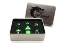Halfling Forged: Electric Green - Old School 7 Piece RPG Metal Dice Set