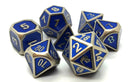 Elven Forged: Metallic Blue - Old School 7 Piece RPG Metal Dice Set