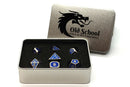 Elven Forged: Metallic Blue - Old School 7 Piece RPG Metal Dice Set