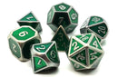 Elven Forged: Metallic Green - Old School 7 Piece RPG Metal Dice Set