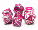 Elven Forged: Metallic Pink - Old School 7 Piece RPG Metal Dice Set