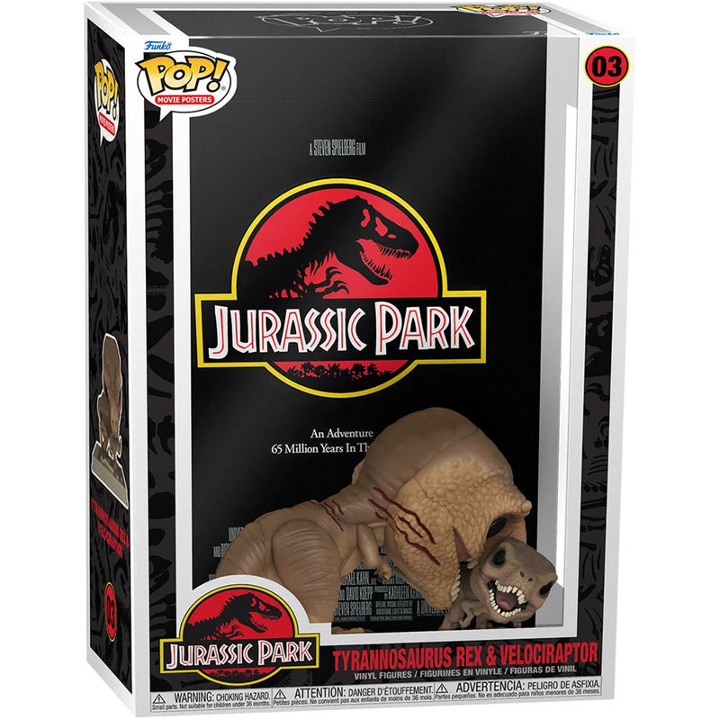 Pop! Jurassic Park Movie Poster - Tyrannosaurus Rex & Velociraptor 03