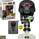 Pop! Star Wars Mandalorian - Dark Trooper with Grogu Glow-in-the-Dark Entertainment Earth Exclusive