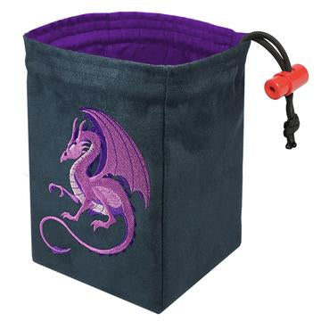 Embroidered Dice Bag - Fantasy Purple Dragon