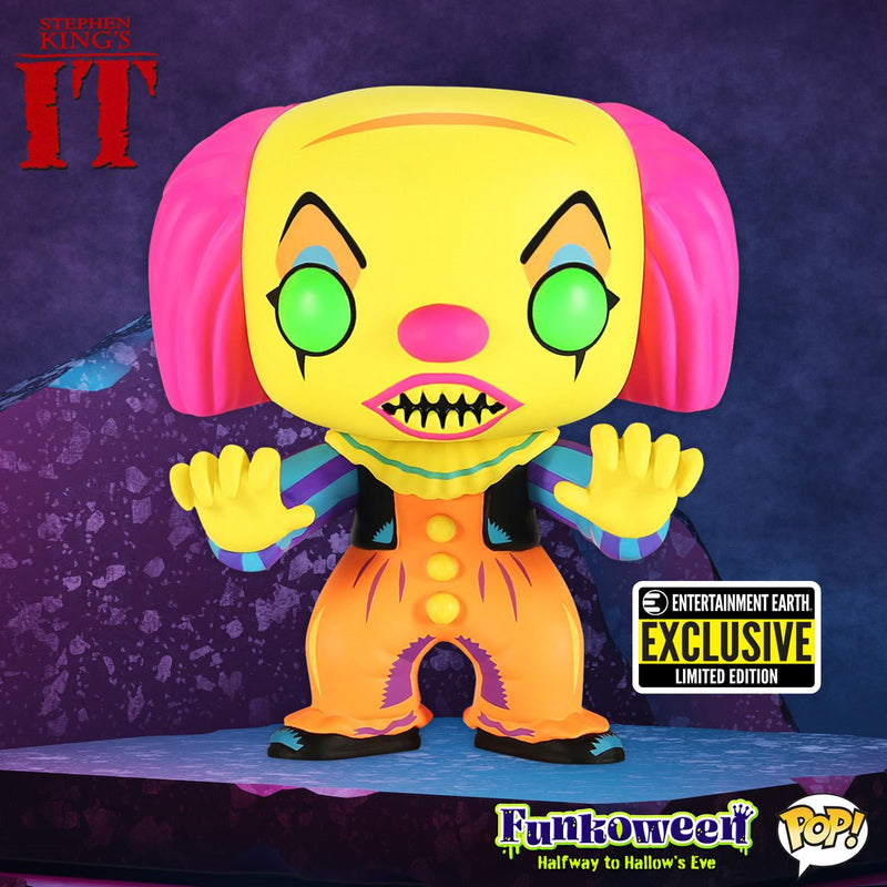 Pop! Movies: IT - Pennywise Black Light Entertainment Earth Exclusive